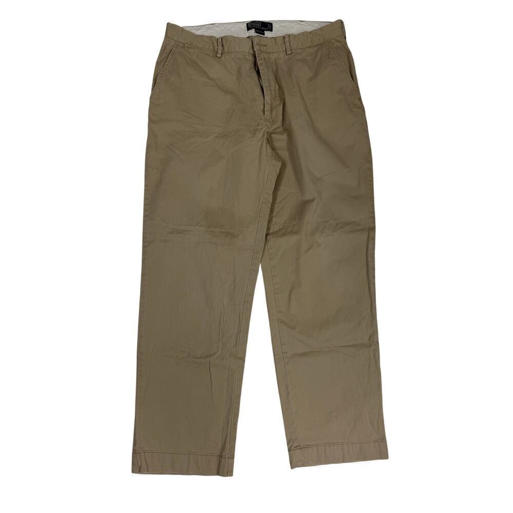 Vintage Polo Ralph Lauren Chino Pants Mens 35x30 Khaki Trousers Made in USA